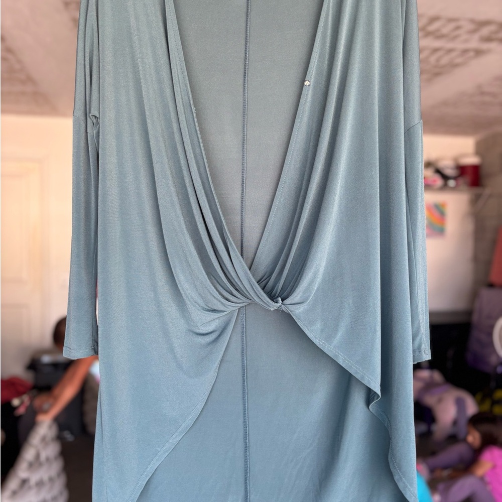 Elegant Draped Blue Top